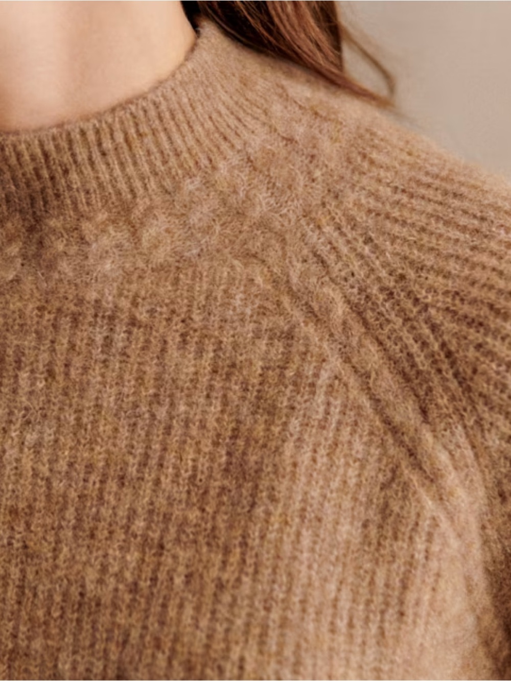 Sezane Otis Jumper in Camel Baby Alpaca Blend Knit Sweater - Picture 3 of 8